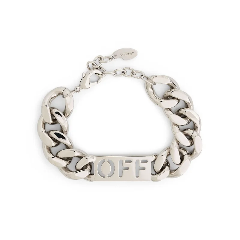 bracelets for evening wear -Logo Chain Colour Bracelet In Colour Silver