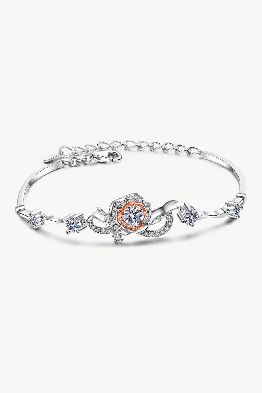 bracelets with heart detail -925 Sterling Silver Moissanite Bracelet