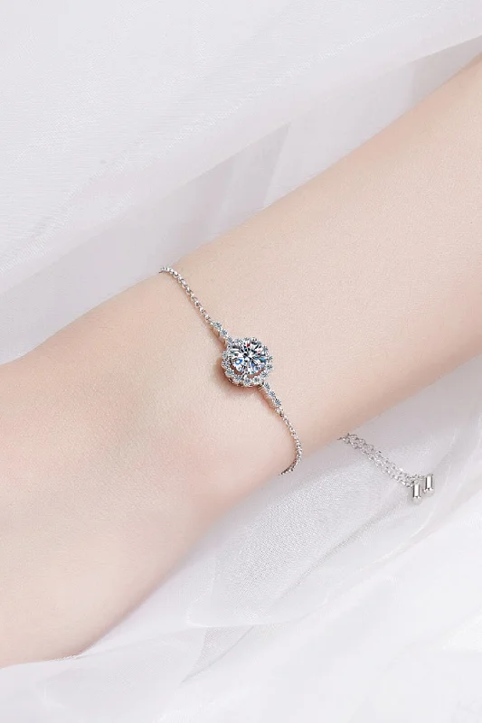 bracelets with cross charm -1 Carat Moissanite Chain Bracelet