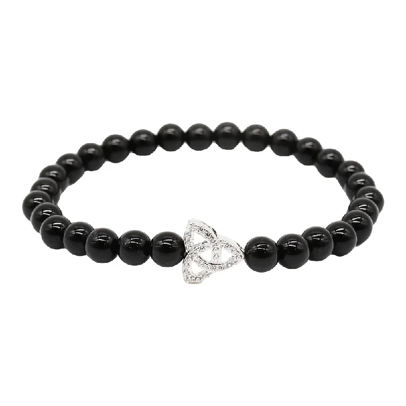 bracelets with feather detail -Sterling Silver Trinity CZ Bracelet