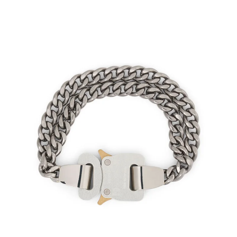 bracelets trendy 2025 -2X Chain Buckle Bracelet in Silver