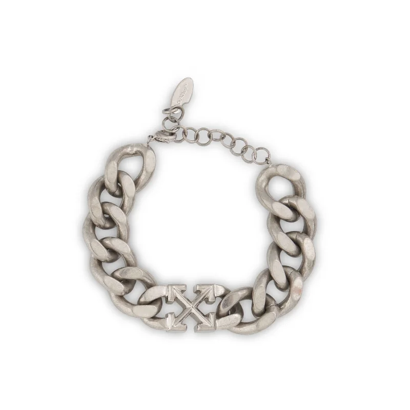 bracelets bold statement -Arrows Motif Chain Bracelet in Silver