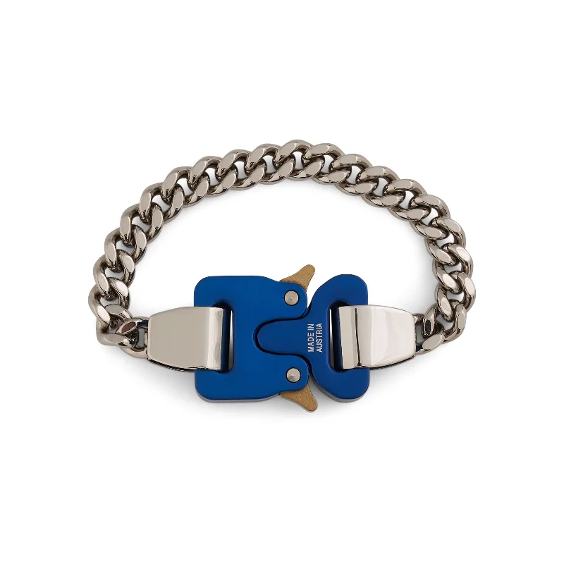 bracelets affordable luxury -Classic Chainlink Bracelet in Silver/Blue