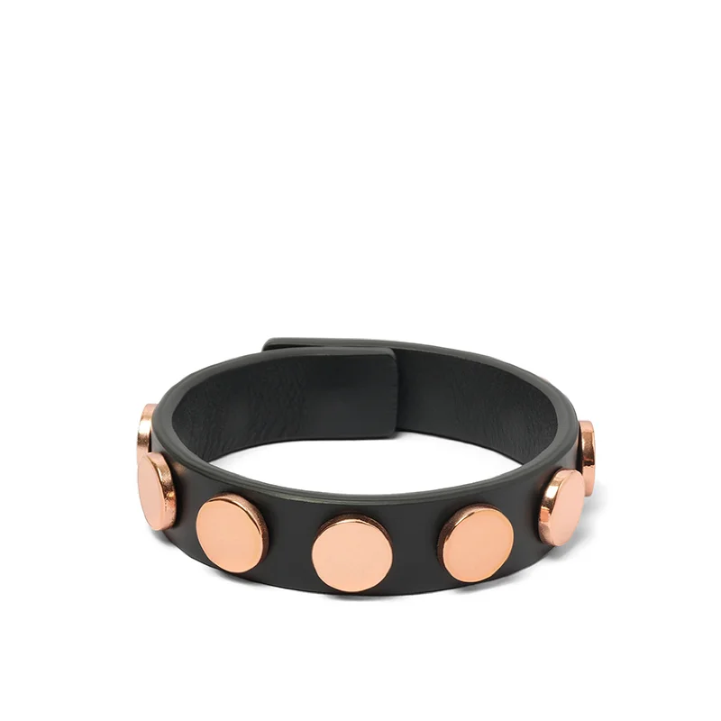 bracelets with evil eye -Studded Bracelet in Black