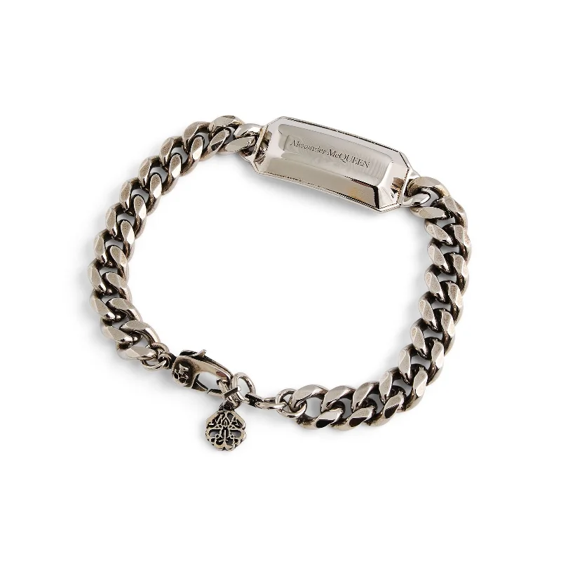 bracelets thin elegant -Chain Medallion Bracelet in Silver