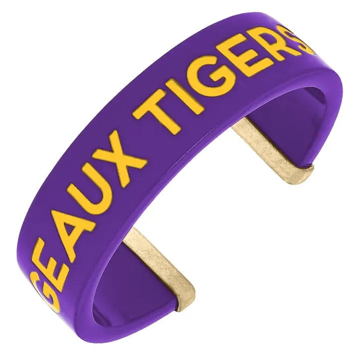 bracelets boho chic style -LSU Geaux Tigers Cuff Bracelet