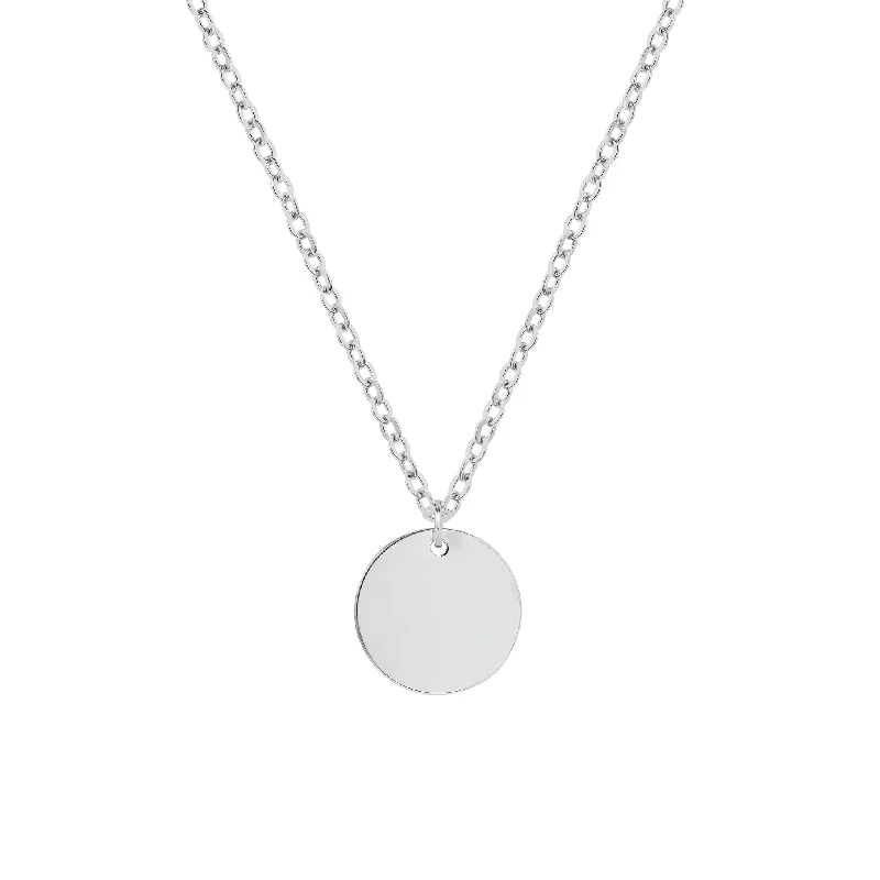 necklaces with pendant silver -Makena Necklace Silver - Engraving