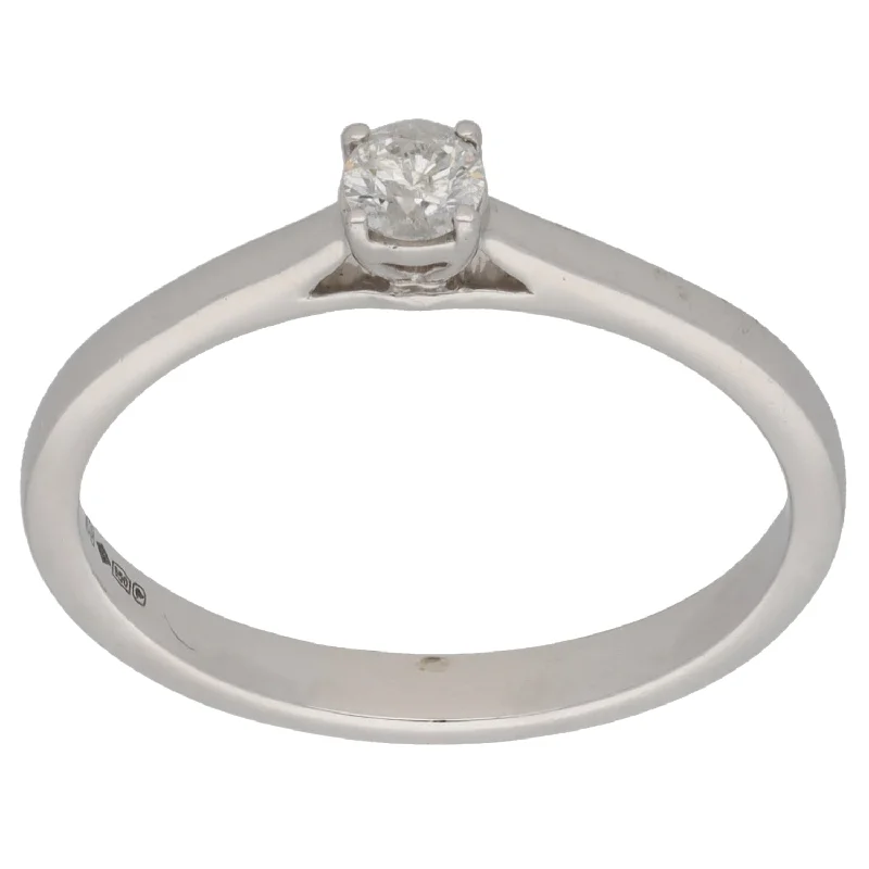 ladies engagement rings timeless elegance -Platinum 0.18ct Diamond Solitaire Ring Size R