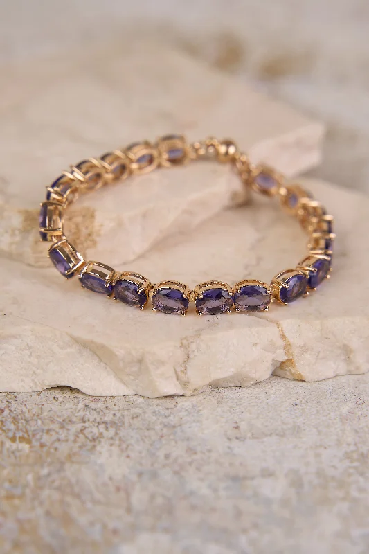 bracelets with diamond sparkle -February Birthstone Bracelet