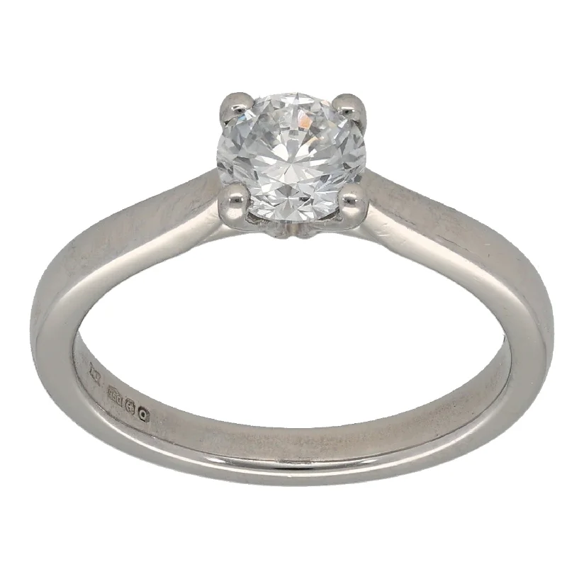 ladies engagement rings classic beauty -Platinum 0.64ct Diamond Solitaire Ring Size M