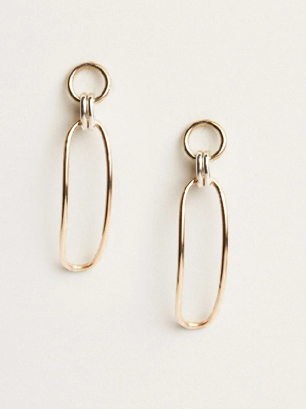 ladies earrings for party wear -Date Night Two-Tone Drop Earrings