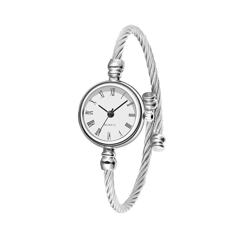 bracelets for special occasion -Fashion Simple Trendy Roman Numerals Dial Full Alloy Women Bracelet Quartz Watch