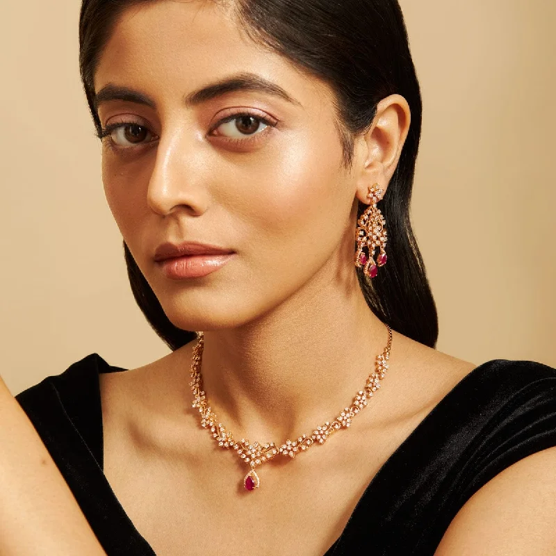 necklaces with red ruby -Zircon Necklace 170979