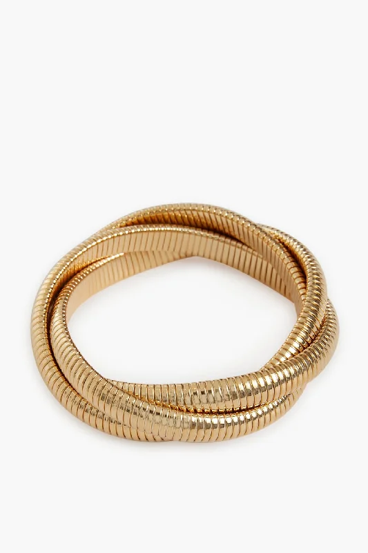 bracelets for fashion lovers -Triple Twisted Gold Cobra Bracelet