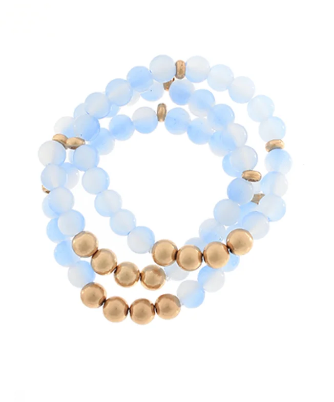 bracelets for prom night -Baby Blue Clouds Bracelet Set