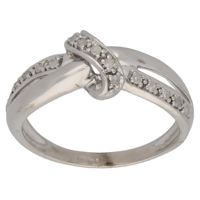 ladies engagement rings high quality craft -9ct White Gold 0.075ct Diamond Dress/Cocktail Ring Size M