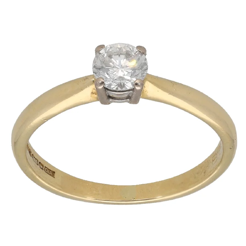 ladies engagement rings under 1000 dollars -18ct Gold 0.39ct Diamond Solitaire Ring Size L