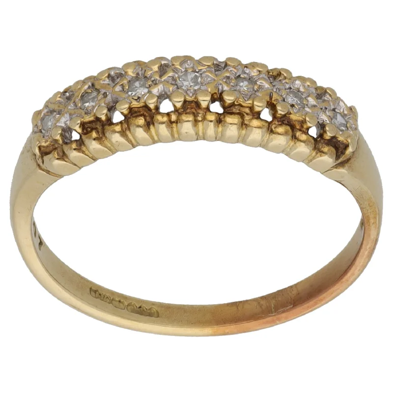 ladies engagement rings under 1000 dollars -9ct Gold 0.07ct Diamond Half Eternity Ring Size N