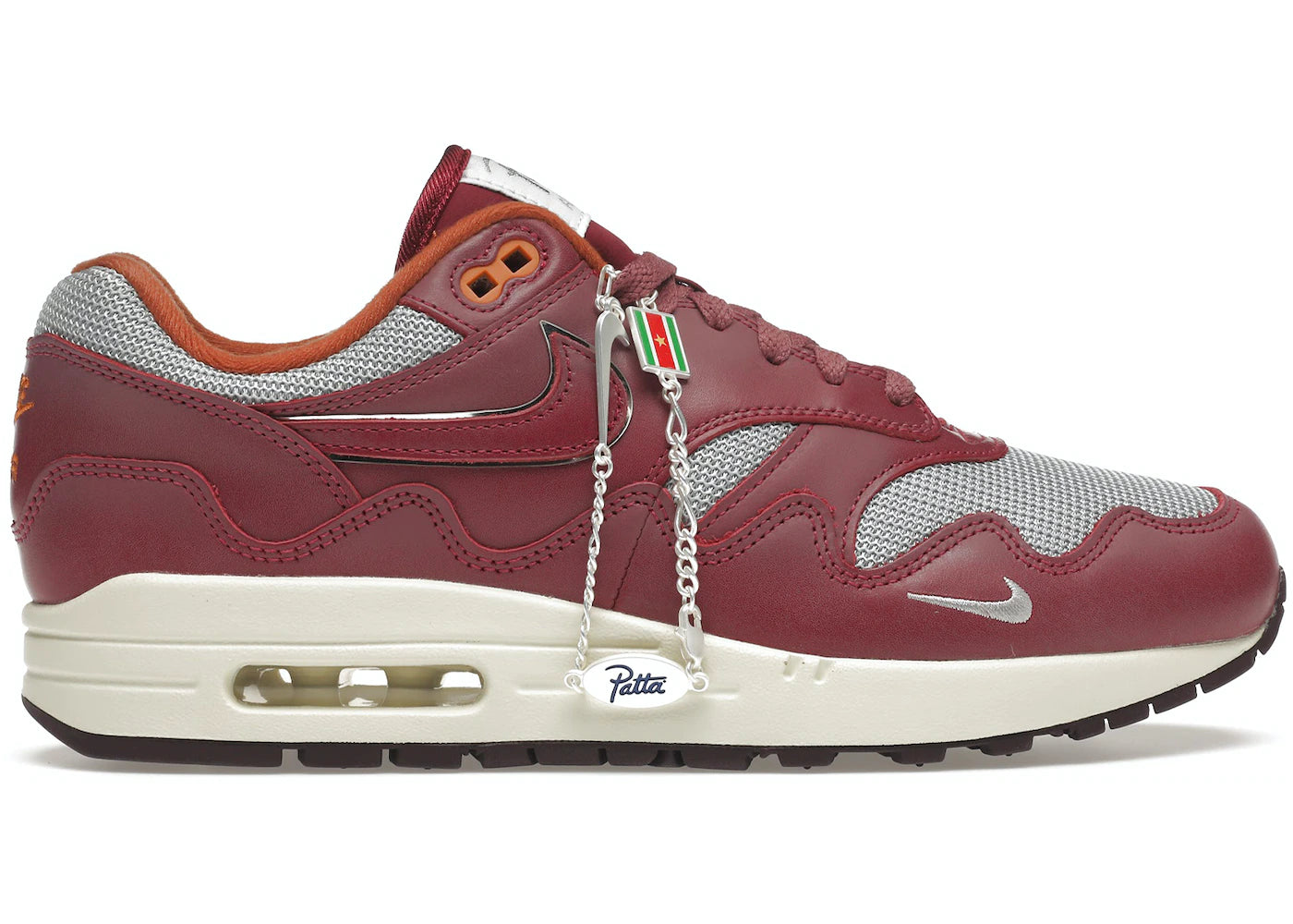 bracelets with topaz gem -Air Max 1 Patta Waves Rush Maroon (with Bracelet)