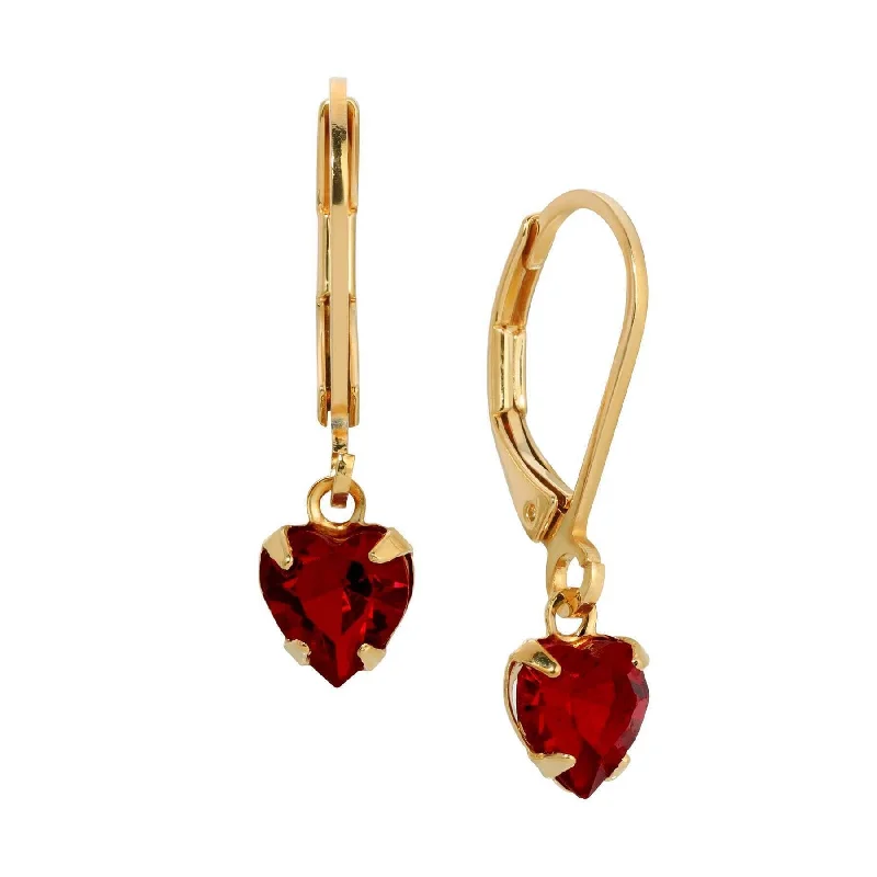 ladies earrings with white pearls -1928 Jewelry Radiant Love Austrian Crystal Heart Drop Earrings