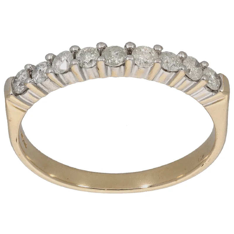 ladies engagement rings with emerald stone -9ct Gold 0.27ct Diamond Half Eternity Ring Size P