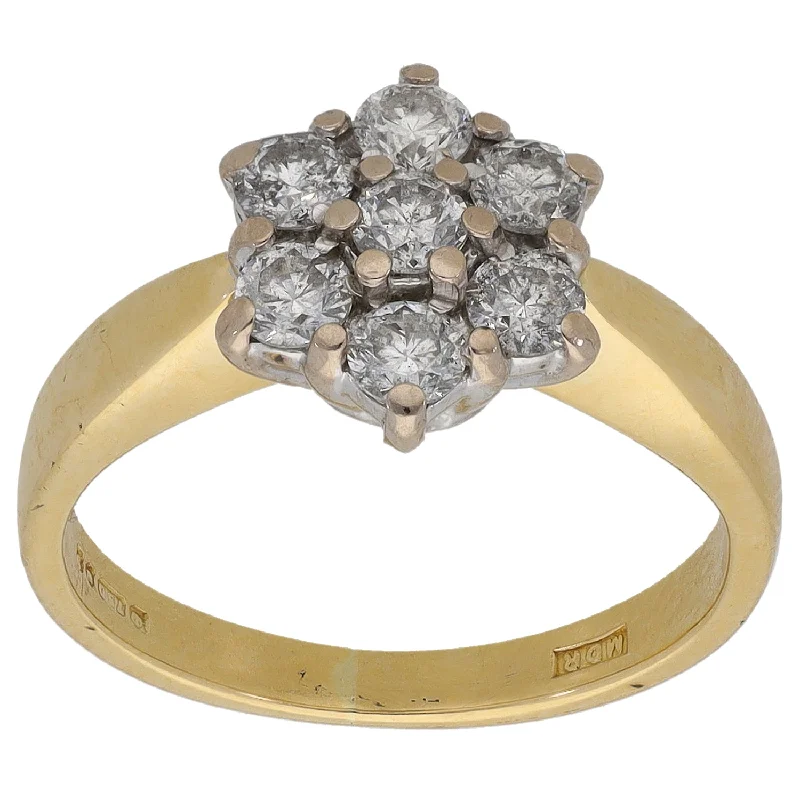 ladies engagement rings under 500 dollars -18ct Gold 0.49ct Diamond Cluster Ring Size K