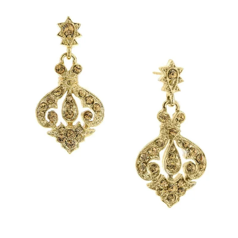 ladies earrings delicate dangle -2028 Jewelry Gold-Tone Light Colorado Drop Earrings