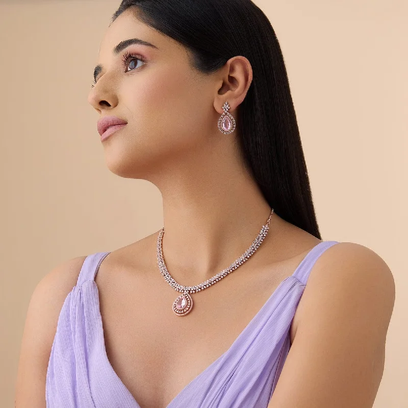 necklaces with aquamarine stone -Zircon Necklace 173291