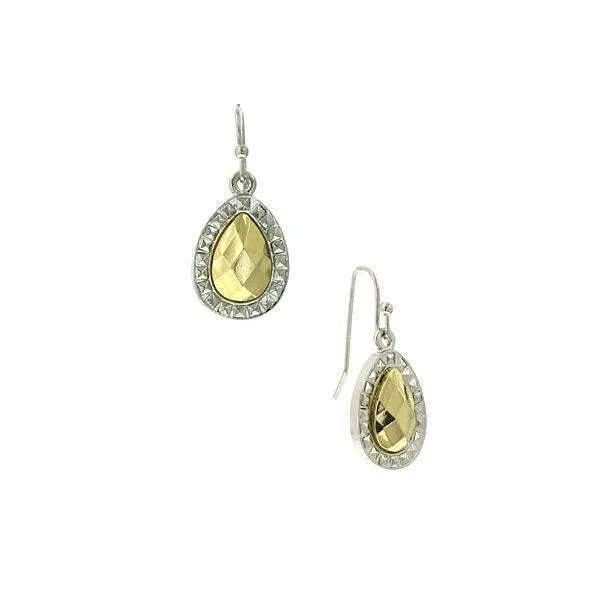 ladies earrings geometric pattern -1928 Jewelry Fusion Lux Small Teardrop Earrings