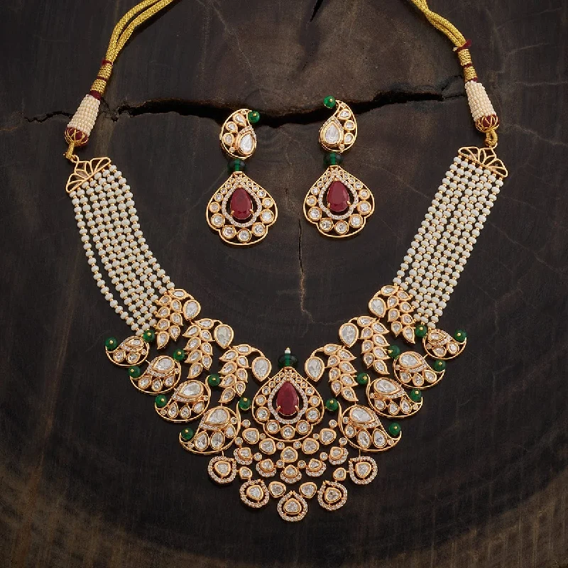 necklaces with star pendant -Kundan Necklace 164012