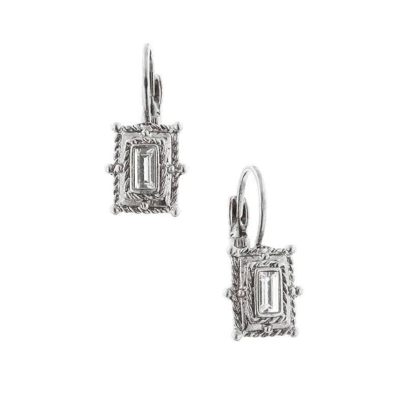 ladies earrings for gifting ideas -1928 Jewelry Crystal Square Drop Earrings