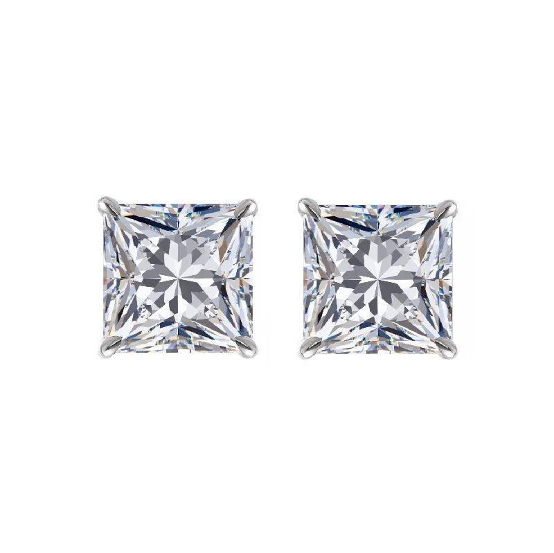 ladies earrings for gifting ideas -RD Princess Cut Diamond Studs