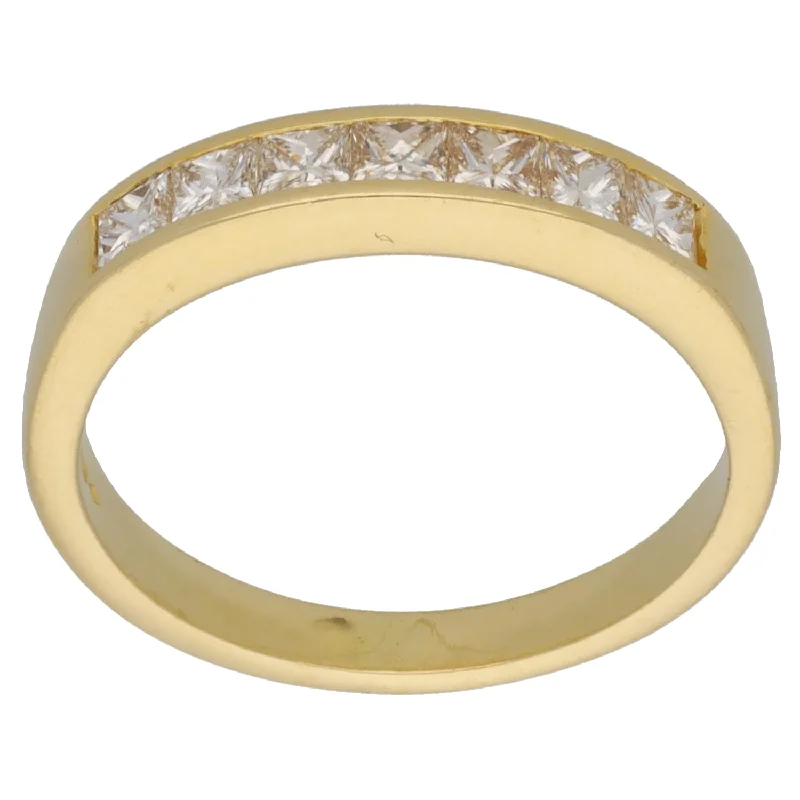 ladies engagement rings simple classic -18ct Gold 0.56ct Diamond Half Eternity Ring Size K