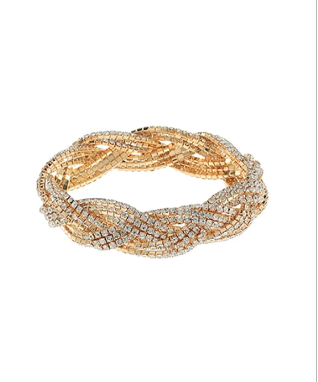 bracelets hypoallergenic metal -The Medium Twisted Crystal Bracelet