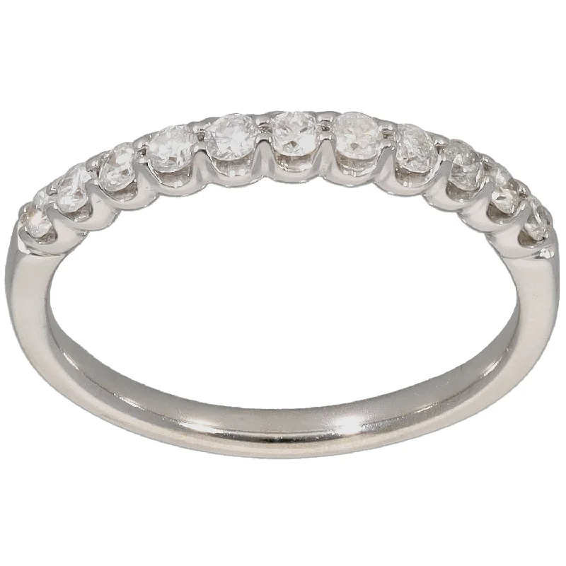 ladies engagement rings with colored gems -9ct White Gold 0.33ct Diamond Half Eternity Ring Size N