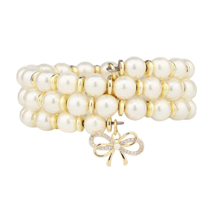 bracelets for trendy women -BudhaGirl White Pearl Wrap Bracelet