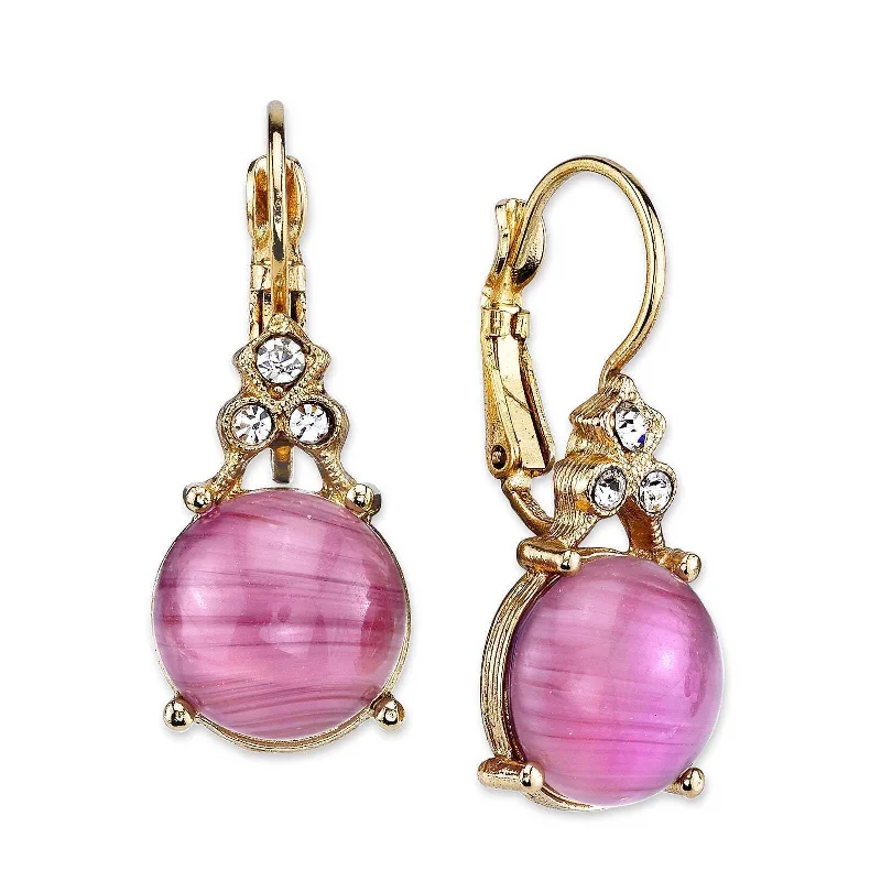 ladies earrings trendy minimalist -2028 Jewelry Amethyst Glass Quartz Crystal Drop Earrings