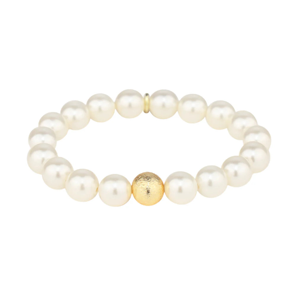 bracelets with star detail -BudhaGirl White Pearl Mala Bracelet