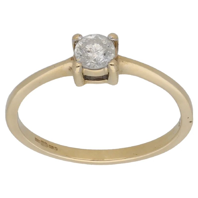 ladies engagement rings eternity style -9ct Gold 0.33ct Diamond Solitaire Ring Size O