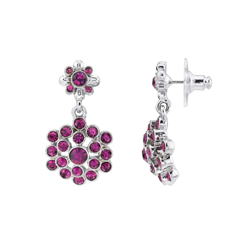 ladies earrings art deco style -2028 Jewelry Amethyst Drop Earrings