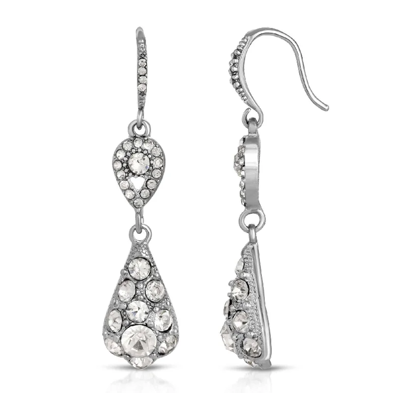 ladies earrings with moonstone -1928 Jewelry Multi Crystal Teardrop Drop Earrings