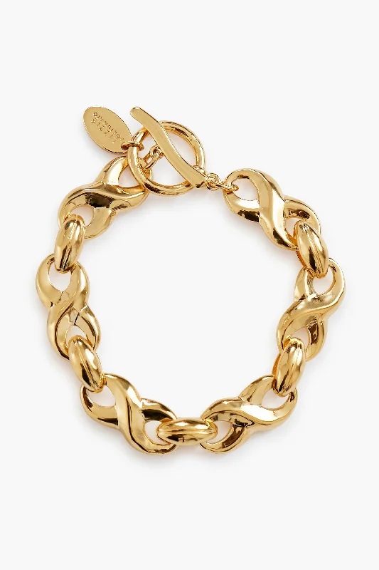 bracelets with pearl accent -Gold Infinity Link Bracelet