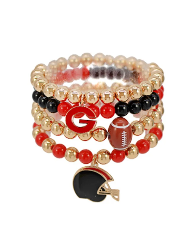 bracelets timeless beauty -Georgia Football Bracelet Set