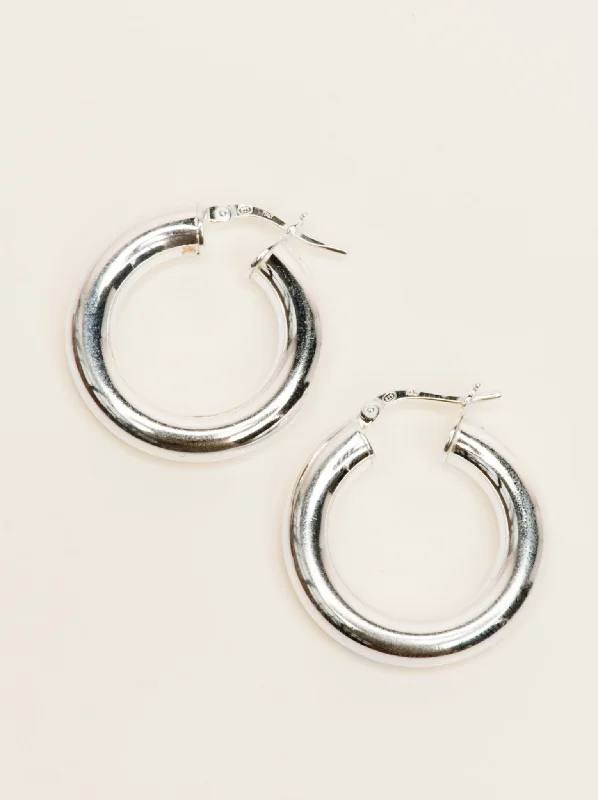 ladies earrings with aquamarine -Air Hoops