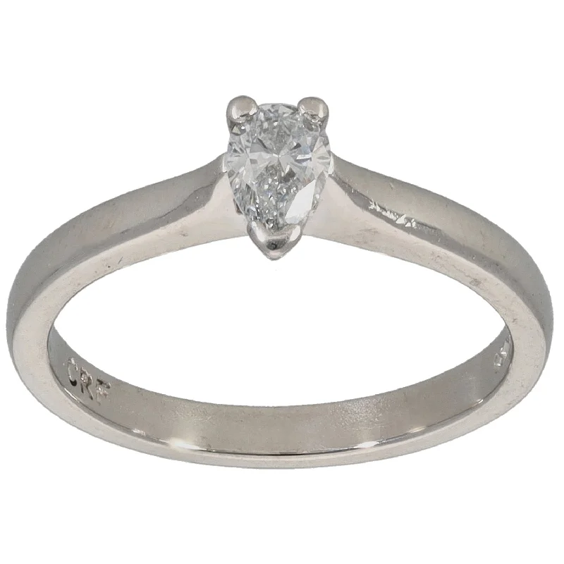 ladies engagement rings romantic proposal -Platinum 0.30ct Diamond Solitaire Ring Size M