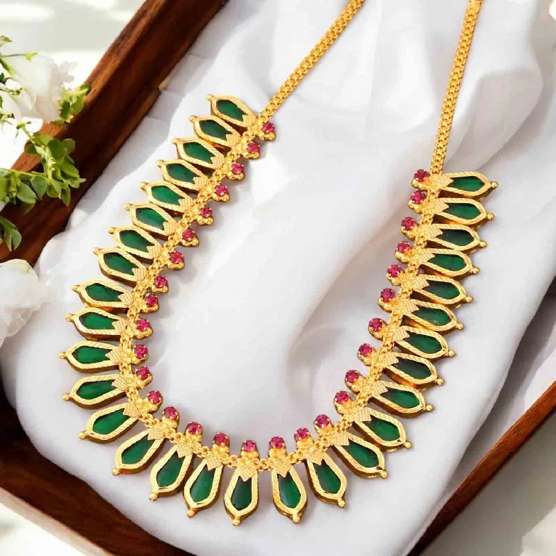 necklaces with blue sapphire -Emerald Sanjukta Antique Necklace - New Arrival