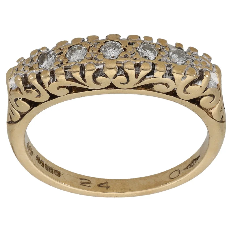 ladies engagement rings eco friendly choice -9ct Gold 0.24ct Diamond Half Eternity Ring Size M