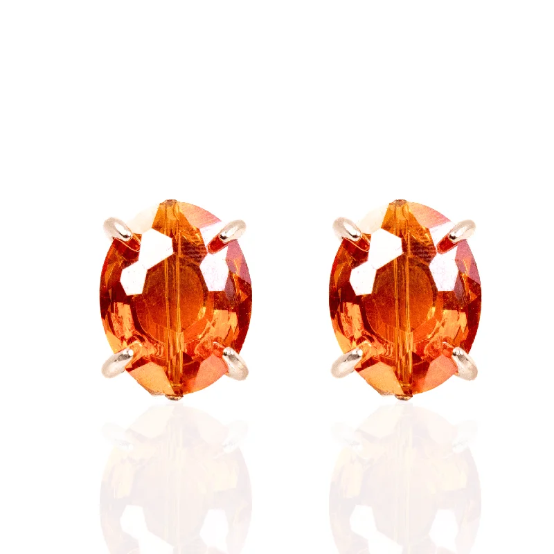 ladies earrings classic elegance -Malia Glass Studs - Sienna