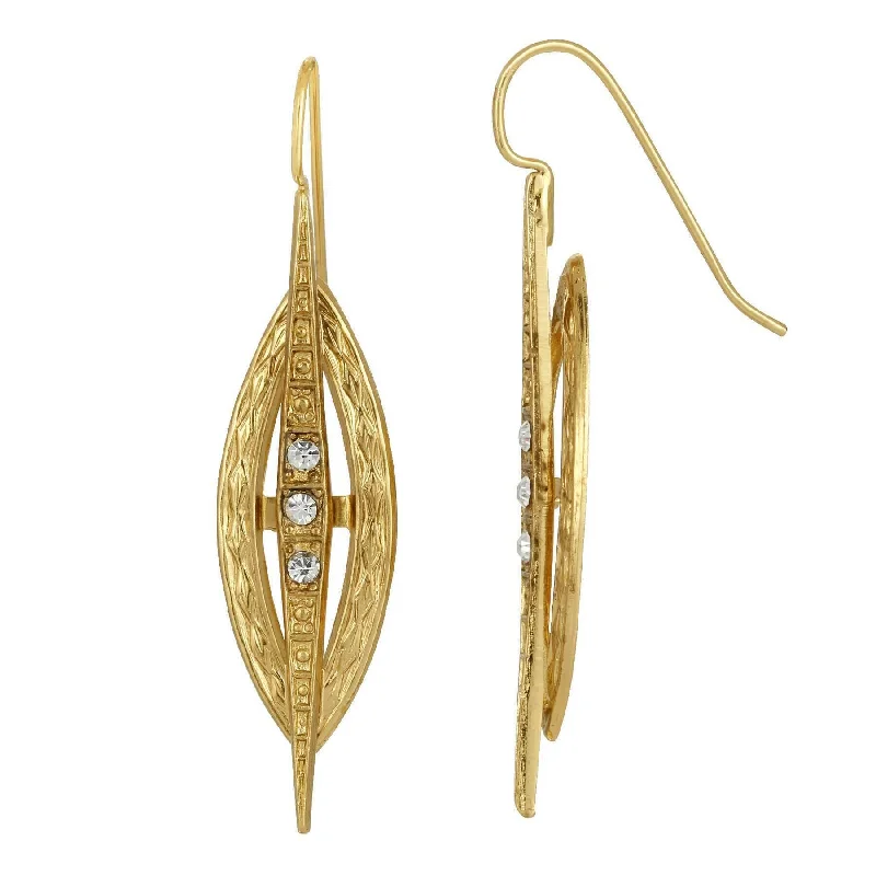 ladies earrings for evening wear -1928 Jewelry LuxeDeco Multi Crystal Drop Earrings