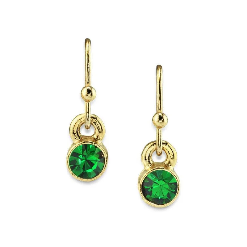 ladies earrings hypoallergenic material -1928 Jewelry Round Crystal Wire Drop Earrings